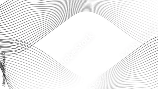 Obraz Abstract waves flowing lines, curved patterns grayscale, curves abstract geometric pattern, topographic map style linework background vector