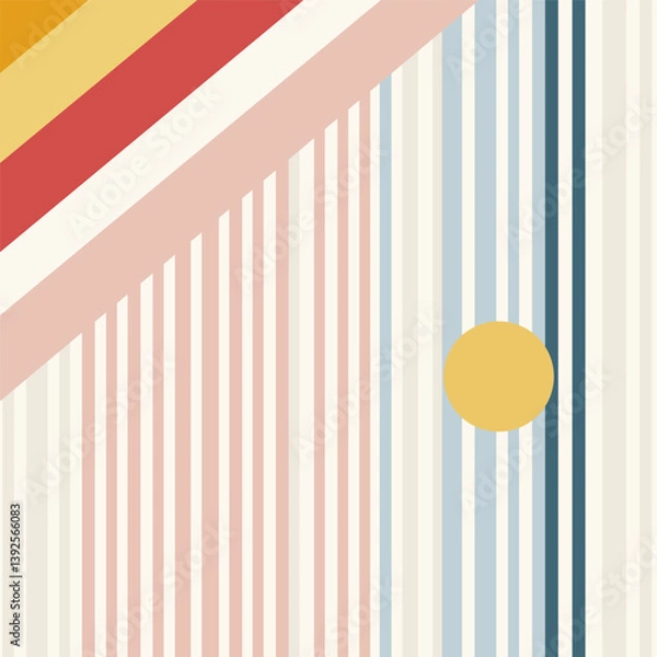 Fototapeta Colorful Abstract Geometric Background with Lines and Circle Vector Illustration