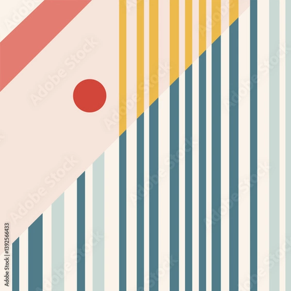 Obraz Colorful Abstract Geometric Background with Lines and Circle Vector Illustration
