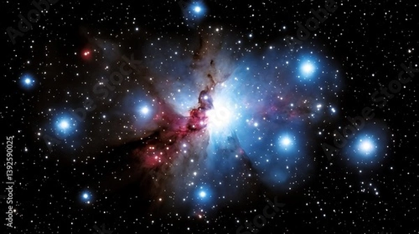 Fototapeta Stunning view of the orion nebula capturing the beauty of cosmic gas and stellar formation