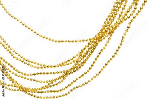 Fototapeta gold beads on transparent background, png