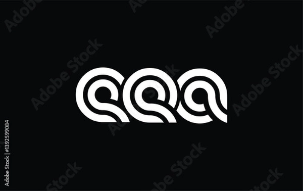 Fototapeta EEA Creative Unique Modern Letter Logo Design. Stylized logo featuring a unique letter design, presenting abstract minimalist aesthetics and modern appeal.