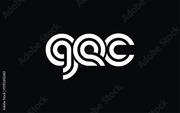 Fototapeta GEC Creative Unique Modern Letter Logo Design. Stylized logo featuring a unique letter design, presenting abstract minimalist aesthetics and modern appeal.