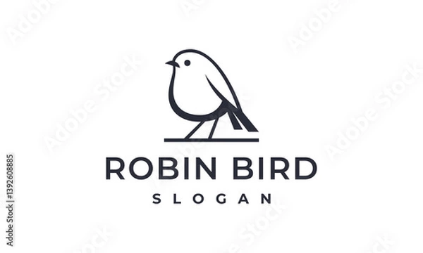 Obraz bird logo vector illustration, robin bird logo template