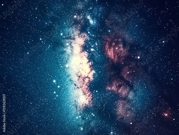Fototapeta Stunning cosmic nebula surrounded by a dazzling star field illuminating the vast night sky