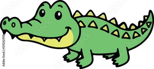 Fototapeta Crocodile art color sketch crocodile drawing art vector illustration. Scratch board imitation. Black and white image