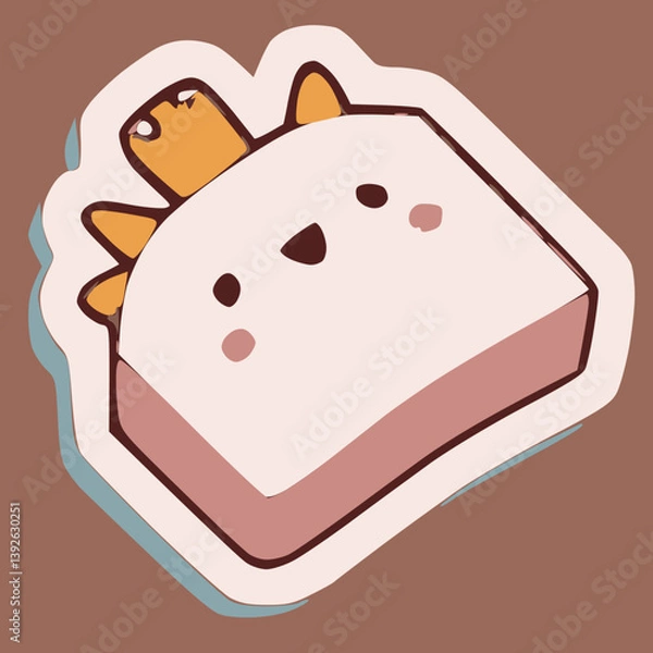 Obraz illustration of a slice of cake