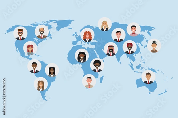 Fototapeta Flat social media and network