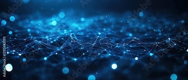 Fototapeta Abstract network of interconnected data points