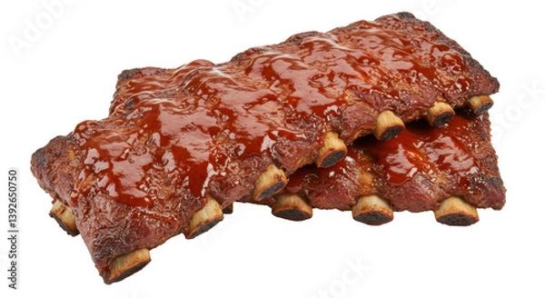 Obraz Isolated Grilled ribs
