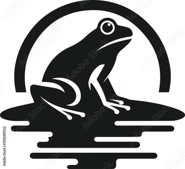 Fototapeta Frog black vector animal silhouette