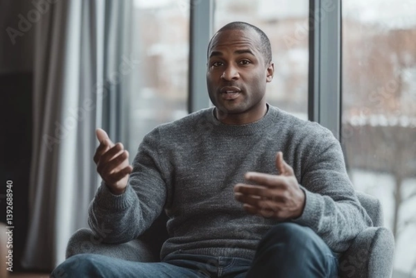 Fototapeta Man speaking animatedly (1)