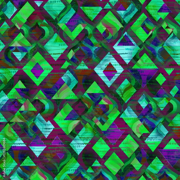 Fototapeta Geometric seamless patterns