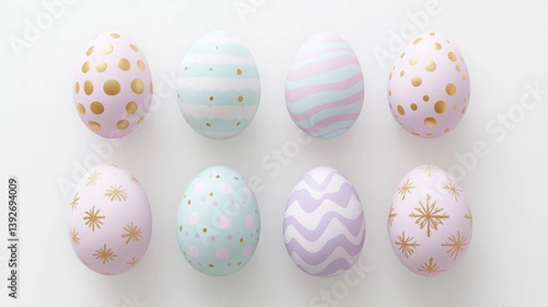 Obraz easter eggs on white background