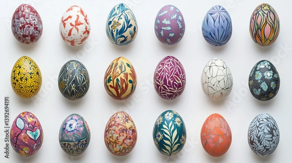 Fototapeta set of easter eggs
