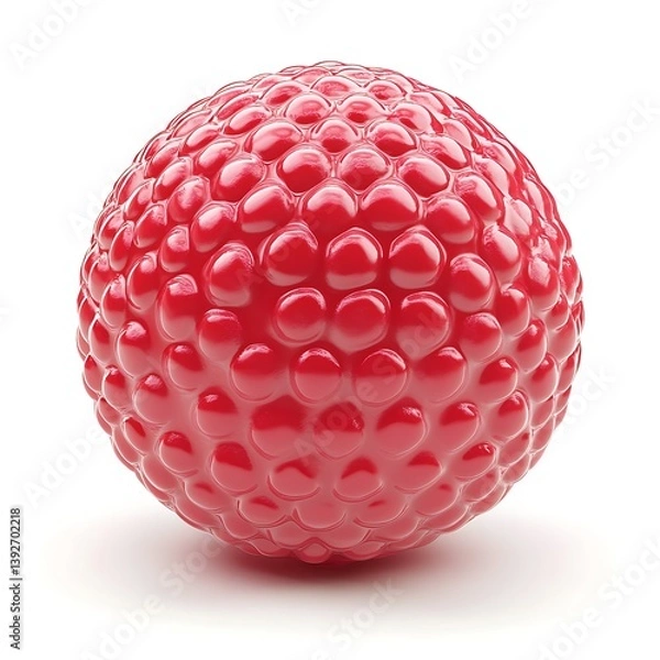 Obraz Red sphere with patterned texture on white, isolated, may represent a cell, molecule, or abstract design