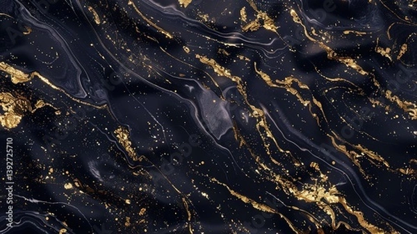 Obraz Luxurious Marble Texture with Golden Veins: The Ultimate Presentation of Luxury! The picture focuses on the delicate texture of marble. Against a warm base color, golden veins wind through, like flowi