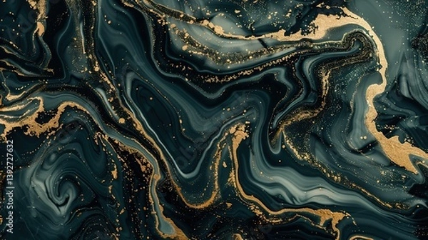 Obraz Luxurious Marble Texture with Golden Veins: The Ultimate Presentation of Luxury! The picture focuses on the delicate texture of marble. Against a warm base color, golden veins wind through, like flowi