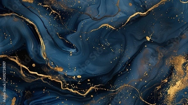 Obraz Luxurious Marble Texture with Golden Veins: The Ultimate Presentation of Luxury! The picture focuses on the delicate texture of marble. Against a warm base color, golden veins wind through, like flowi