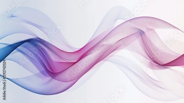 Obraz Explore Modern Corporate Aesthetics: A Feast of Gradient Geometric Line Art! The image showcases dynamic and vibrant gradient geometric lines. The smooth lines interweave in the light and shadow gradi