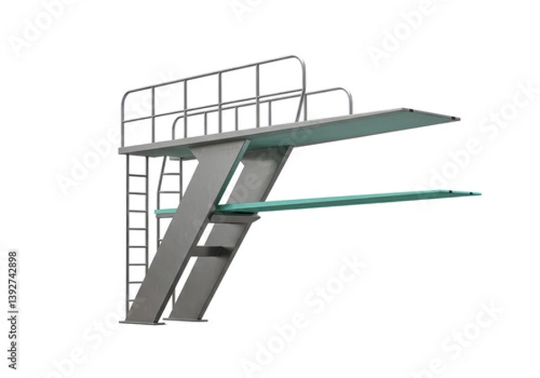 Fototapeta Modern diving board structure with clean lines and minimalist design