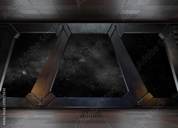 Fototapeta Środowisko kosmiczne, gotowe do kompletu twoich postaci. 3d Rendering