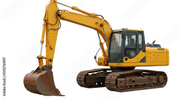 Obraz Isolated Yellow Excavator