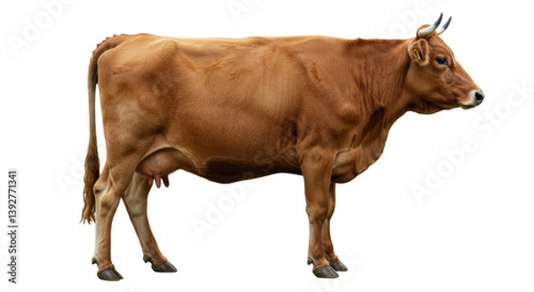 Obraz Isolated brown cow