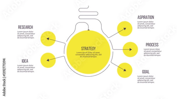 Fototapeta Business infographic template. Idea chart with five options, steps. Vector chart.