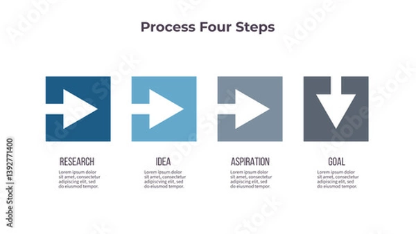 Fototapeta Business infographic template. Process chart with four options, steps, blocks. Vector chart.