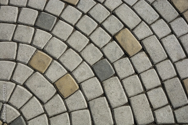 Fototapeta Background from paving slabs of different shapes