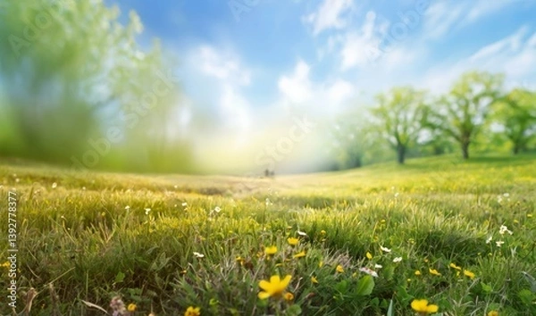 Obraz campo desenfocado. primavera