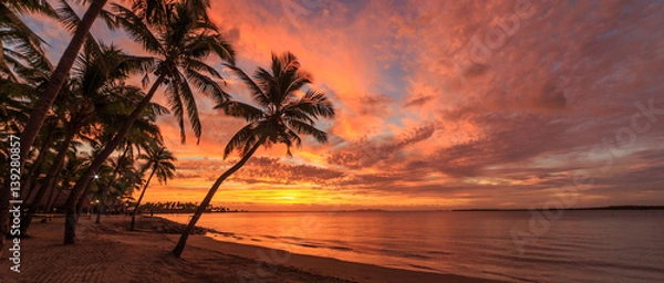 Obraz Sunset on Fiji beach