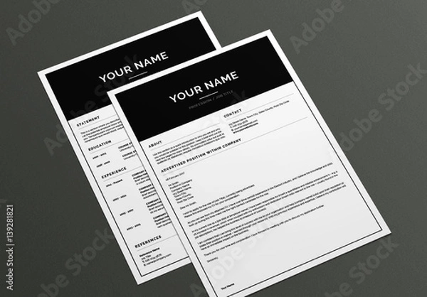 Obraz Basic Resume and Cover Letter Layout