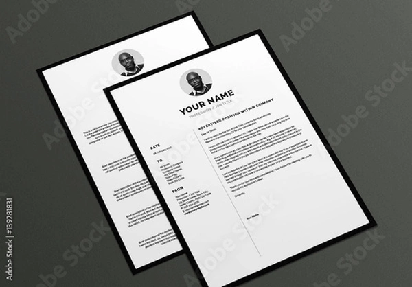 Obraz Bordered Resume and Cover Letter Layout