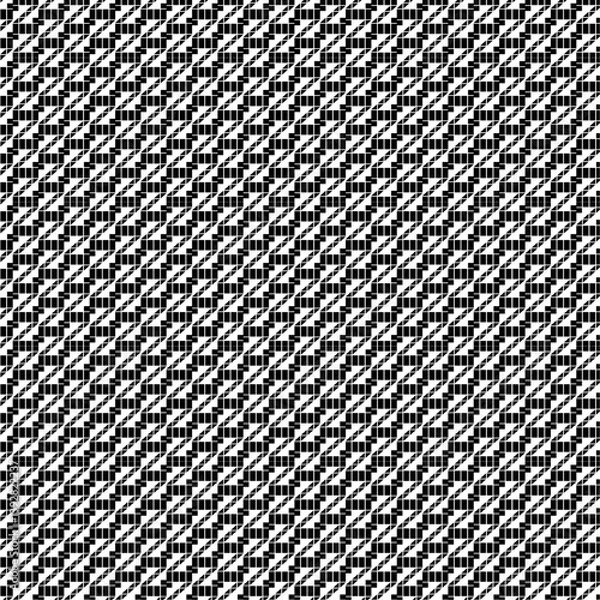 Fototapeta Diagonal Grid Pattern - Black and White Geometric Design