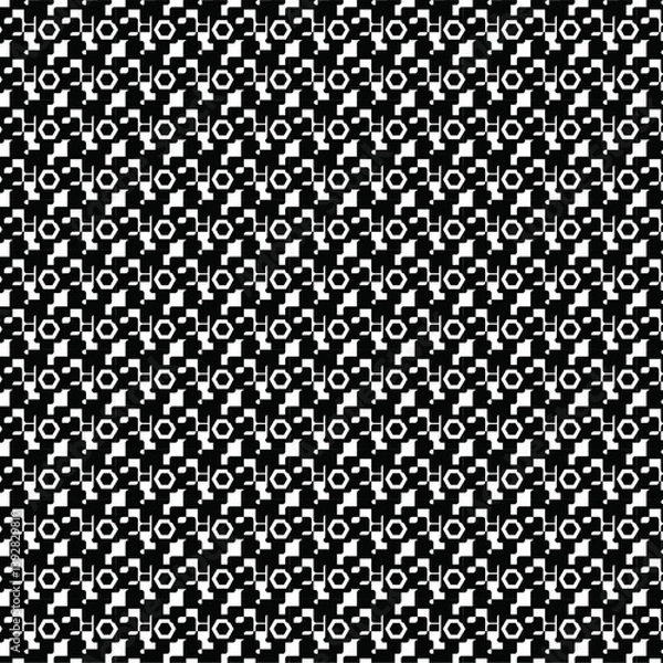 Fototapeta Stylized H Hexagon Pattern - Black and White Geometric Design