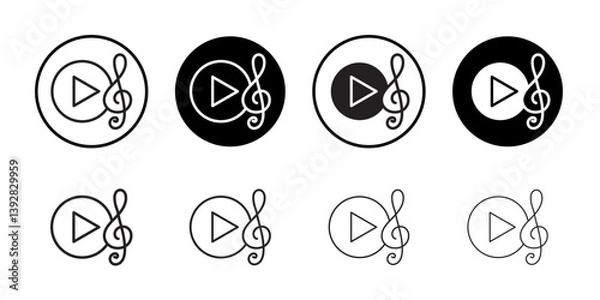 Obraz Music icon vector logo set collection for web app ui