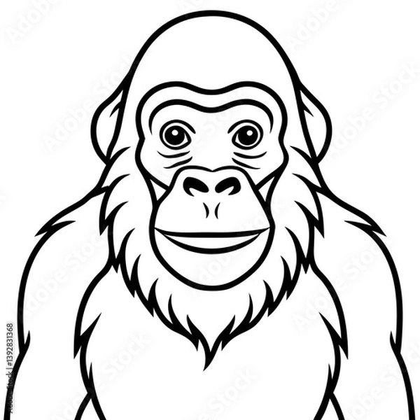 Obraz Elegant One-Line Orangutan Vector Design