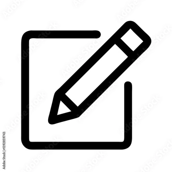 Obraz Pencil Inside Square Edit Write Icon Design