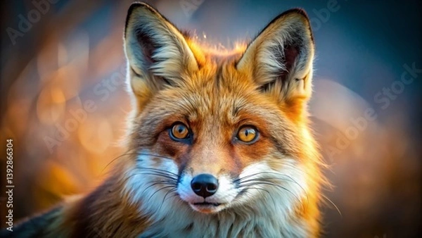 Fototapeta Up Close with a Striking Red Fox Intricate Fur Patterns and Wild Beauty