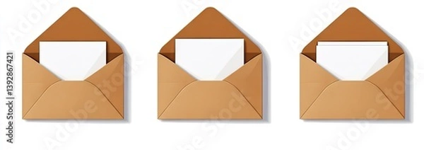 Fototapeta Three Open Envelopes