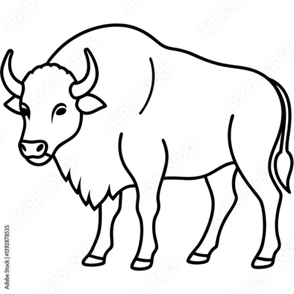 Obraz Minimalist Bison Line Art Vector Design