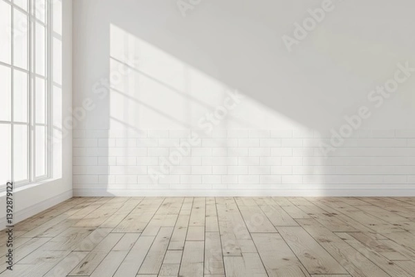 Fototapeta Empty room with sunlight streaming in