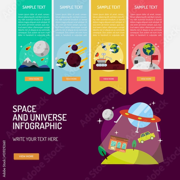 Fototapeta Infographic Space and Universe