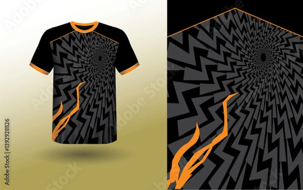 Obraz Print jersey, T-shirt Sport Design Template, T-shirt Mockup Abstract Grunge Sport Jersey Design For Cricket, Football Soccer, Racing, Sports, Running Soccer Jersey. Uniform Front View

template, vecto