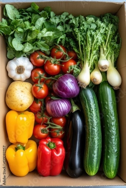 Obraz Various mixed fresh organic vegetable in Spring