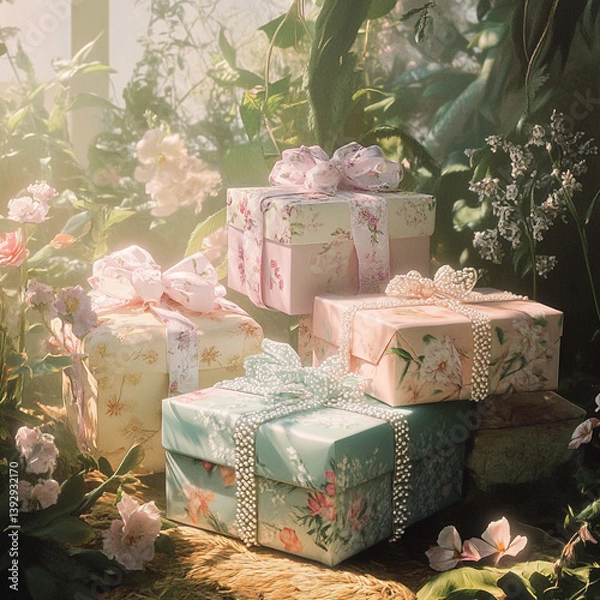 Obraz Delicate Iridescent Floral Box