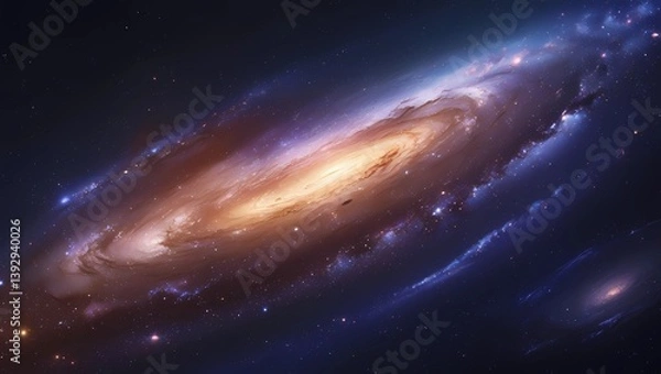 Obraz Mesmerizing Spiral Galaxy in Ultra-Realistic Deep Space Scene