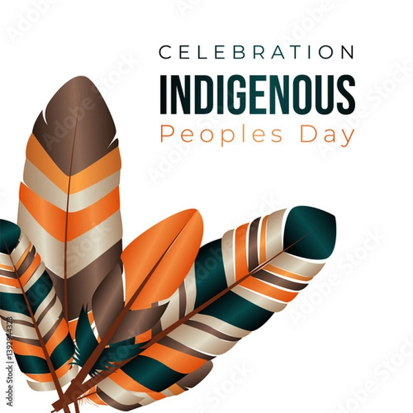 Obraz Indians, bright feathers..International Day of the World's Indigenous People. August 9	